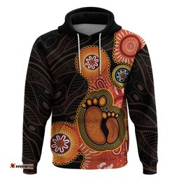 australia mothers day hoodie mom and baby footprint indigenous