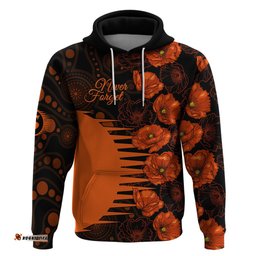 scorchers cricket never forget custom hoodie anzac day with poppy aboriginal