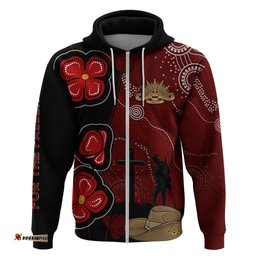 anzac aboriginal australia hoodie for the fallen