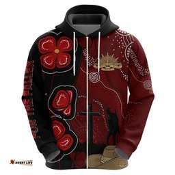 anzac aboriginal australia hoodie for the fallen