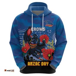 custom crows football anzac hoodie gallipoli camouflage with poppies