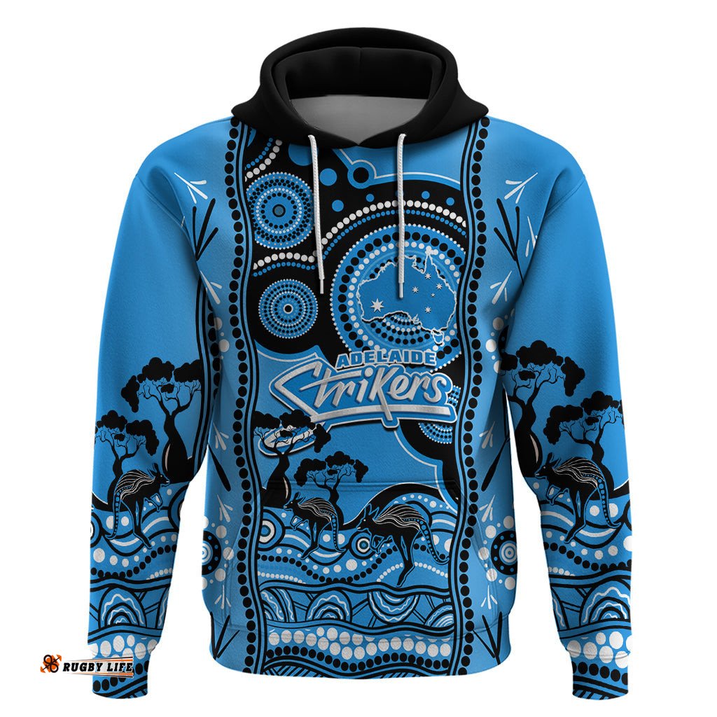 custom adelaide strikers cricket hoodie happy australia day aboriginal art