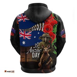 new zealand and australia anzac day hoodie national flag mix kiwi bird and kangaroo soldier style