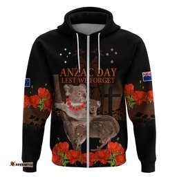koala and kiwi bird anzac day custom hoodie soldier style