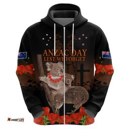 koala and kiwi bird anzac day custom hoodie soldier style