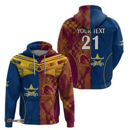 custom nrl cowboys and broncos hoodie sporty style