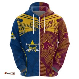custom nrl cowboys and broncos hoodie sporty style
