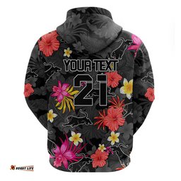 custom panthers rugby hoodie beautiful floral pattern spring summer vibe