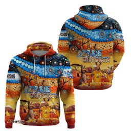 australia kangaroo aboriginal camping hoodie aussie outback camping with beer dt02