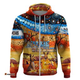 australia kangaroo aboriginal camping hoodie aussie outback camping with beer dt02