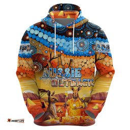 australia kangaroo aboriginal camping hoodie aussie outback camping with beer dt02