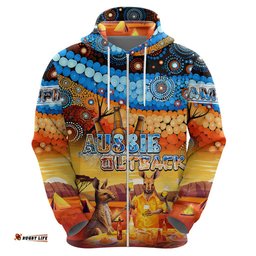 australia kangaroo aboriginal camping hoodie aussie outback camping with beer dt02