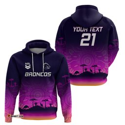 custom nrl broncos hoodie the starry night indigenous aboriginal