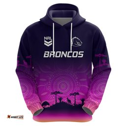 custom nrl broncos hoodie the starry night indigenous aboriginal