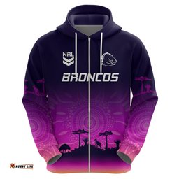 custom nrl broncos hoodie the starry night indigenous aboriginal