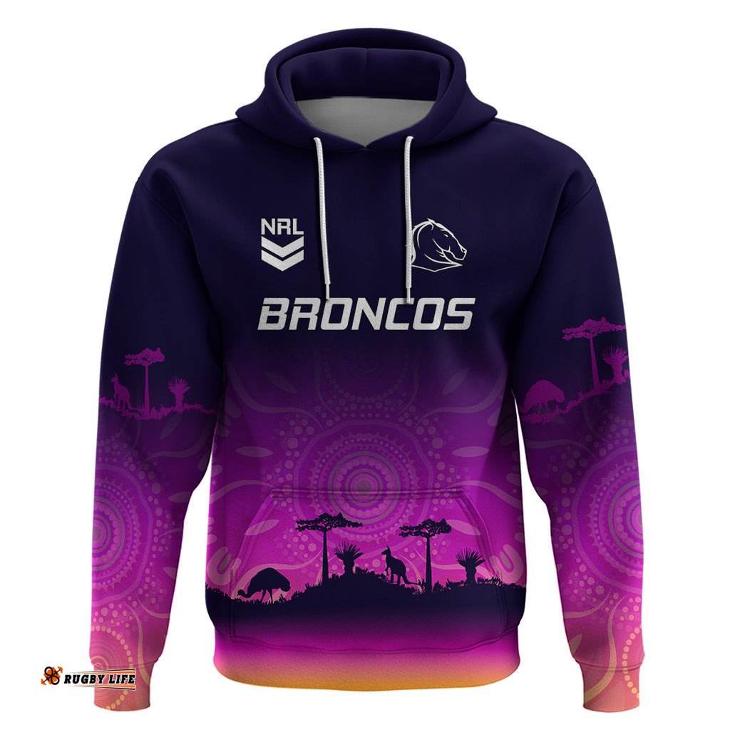 custom nrl broncos hoodie the starry night indigenous aboriginal