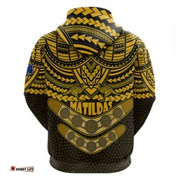 matildas soccer hoodie polynesian and aboriginal gold vibe