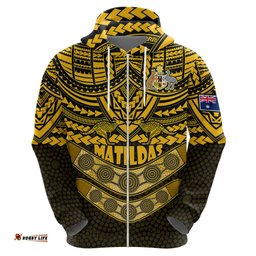matildas soccer hoodie polynesian and aboriginal gold vibe