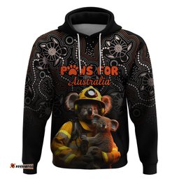personalised paws for australia hoodie bushfire awareness indigenous aboriginal
