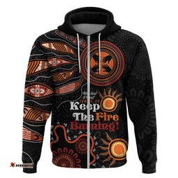 australia naidoc 2024 hoodie keep the fire burning aboriginal art
