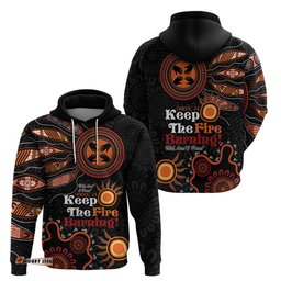 australia naidoc 2024 hoodie keep the fire burning aboriginal art