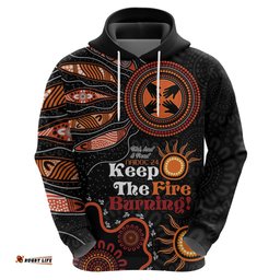 australia naidoc 2024 hoodie keep the fire burning aboriginal art