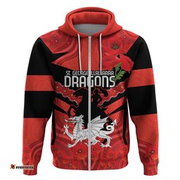custom dragons rugby anzac hoodie gallipoli soldier with aboriginal art