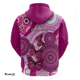 australia breast cancer hoodie indigenous butterfly no one fights alone