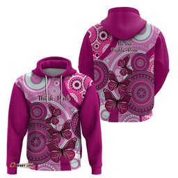 australia breast cancer hoodie indigenous butterfly no one fights alone