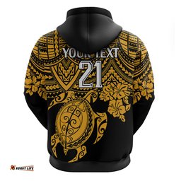 custom australia matildas hoodie hibiscus and turtle with polynesian pattern
