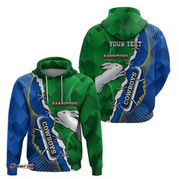 personalised rabbitohs and cowboys rugby hoodie dynamic style