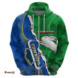 personalised rabbitohs and cowboys rugby hoodie dynamic style