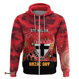 custom st kilda football anzac hoodie gallipoli camouflage with poppies