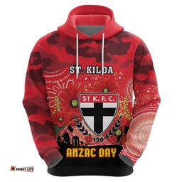 custom st kilda football anzac hoodie gallipoli camouflage with poppies
