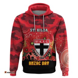custom st kilda football anzac hoodie gallipoli camouflage with poppies