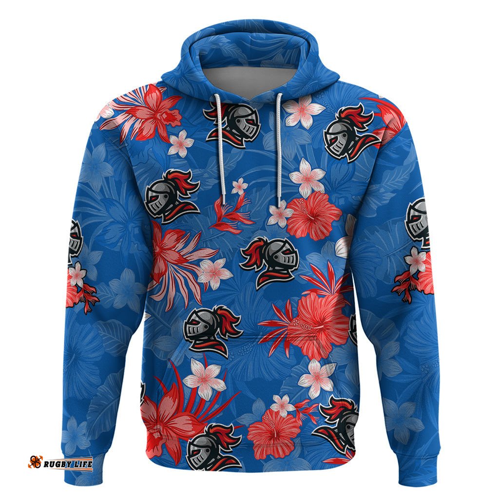 custom knights rugby hoodie beautiful floral pattern spring summer vibe