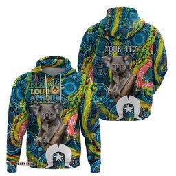 personalised vivid minimal koala hoodie naidoc 2024 aboriginal art style no2