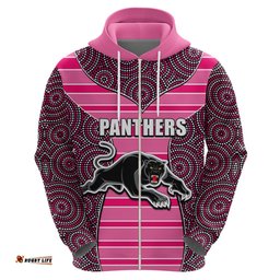 nrl panthers hoodie mix dot aboriginal pink version