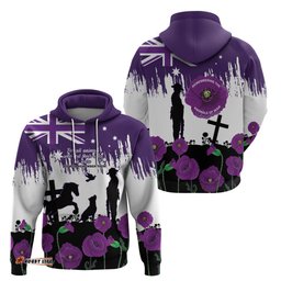 australia animal heroes anzac hoodie purple poppy we will remember them