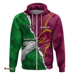 personalised broncos and rabbitohs hoodie 2024 together dynamic style