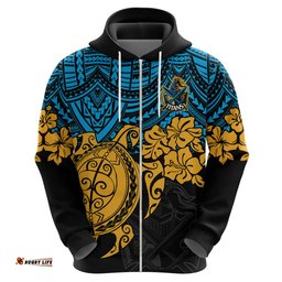 custom titans rugby hoodie gld hibiscus and turtle with polynesian pattern