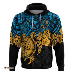 custom titans rugby hoodie gld hibiscus and turtle with polynesian pattern