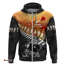 new zealand anzac rugby hoodie soldier fern with kiwi bird