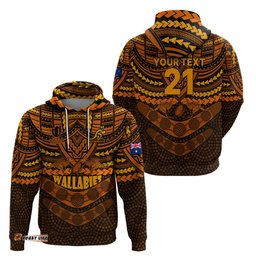 custom wallabies rugby hoodie polynesian and aboriginal special orange version