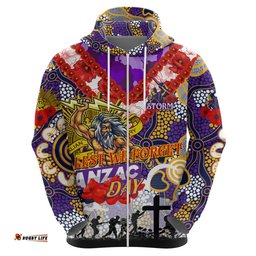 personalised storm anzac day hoodie aboriginal rising sun dt02