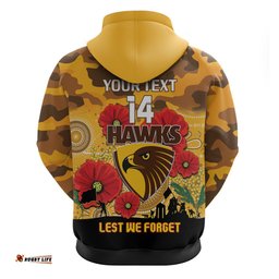 custom hawks football anzac hoodie gallipoli camouflage with poppies