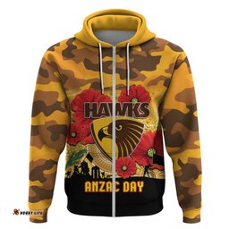 custom hawks football anzac hoodie gallipoli camouflage with poppies