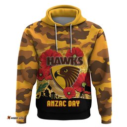 custom hawks football anzac hoodie gallipoli camouflage with poppies