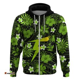 australian thunder cricket hoodie baeuty pacific hibiscus and polynesian pattern