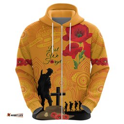 australia wallabies rugby anzac custom hoodie gallipoli soldier with aboriginal dots art